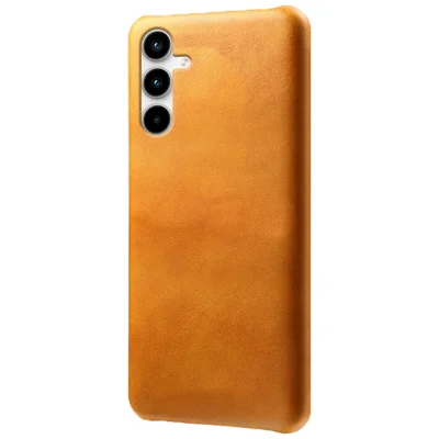 For Samsung Galaxy A25 5G (Global) (161.0 x 76.5 x 8.3mm) Case Leather Coated PC Calf Texture Back Phone Cover - Orange