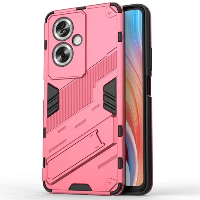 For Oppo A79 5G / A2 5G Phone Case Scratch-resistant PC+TPU Kickstand Cover - Rose