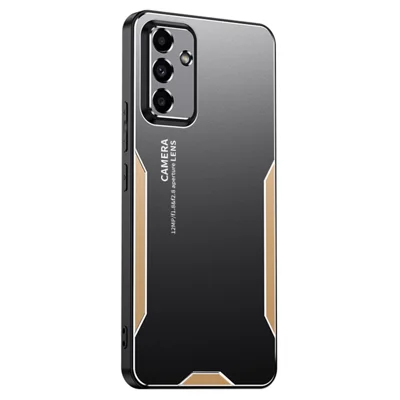 For Samsung Galaxy A15 5G Case Aluminum Alloy+TPU+PC Phone Back Cover - Gold