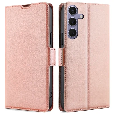 For Samsung Galaxy S24+ Case Shockproof PU+TPU Phone Cover - Rose Gold