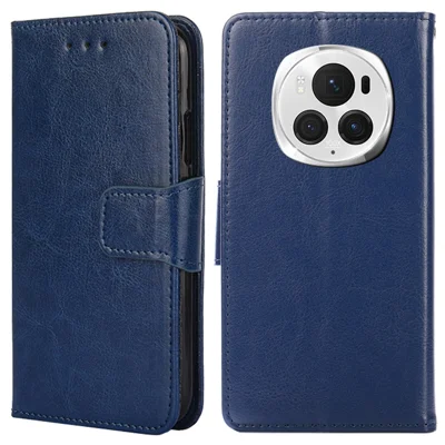 For Honor Magic6 Pro 5G Case Shockproof Leather Phone Cover with Card Slots Wallet - Sapphire