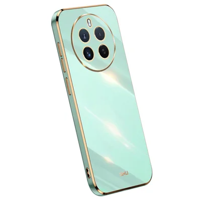XINLI For Realme 12 4G / 12+ 5G / Narzo 70 Pro 5G Case Bump Proof TPU Electroplated Phone Protector - Cyan