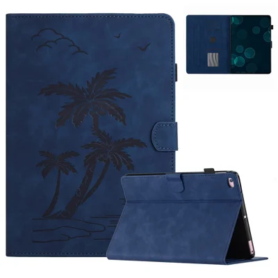For iPad Air (2013) / Air 2 / iPad 9.7-inch (2017) / (2018) Case Card Slots Stand Leather Tablet Cover - Blue