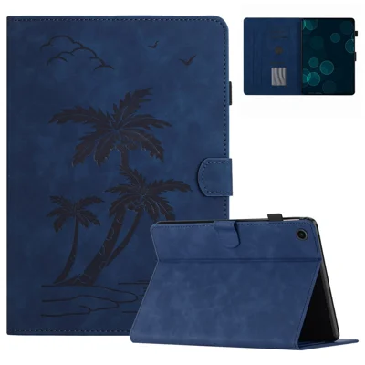 For Lenovo Tab M10 (Gen 3) Case Auto Sleep / Wake PU Leather Coconut Tree Pattern Tablet Cover - Blue