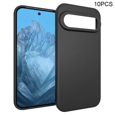 10Pcs / Set for Google Pixel 9 / Pixel 9 Pro Matte Mobile Phone Case Black TPU Shockproof Phone Back Cover