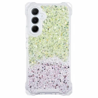 For Samsung Galaxy A53 5G TPU+Acrylic Case Anti-scratch Dual-Color Cell Phone Cover - Yellow+Pink