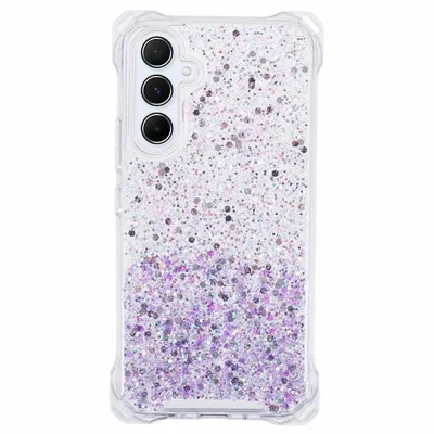 Back Case for Samsung Galaxy A13 5G TPU+Acrylic Dual-Color Cell Phone Cover - Pink+Purple