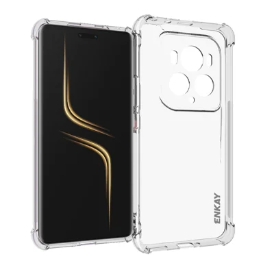 ENKAY HAT PRINCE för Honor Magic6 Ultimate 5G transparent hölje med förtjockade hörn mjukt TPU mobilskal