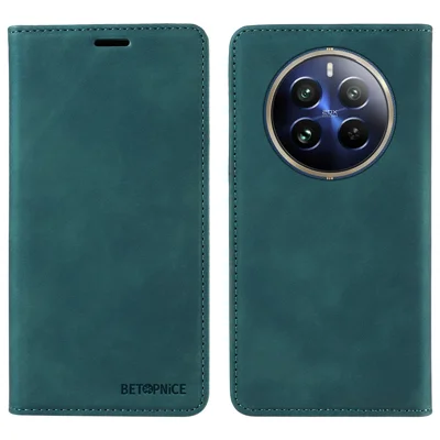BETOPNICE 003 For Realme 12 Pro+ 5G / 12 Pro 5G Case PU+TPU Phone Protective Cover RFID Blocking Wallet - Green