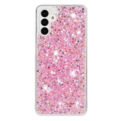 For Samsung Galaxy A25 5G (Global) (161.0 x 76.5 x 8.3mm) Cover Sparkle Epoxy TPU Phone Case - Pink