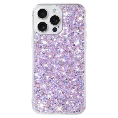 For iPhone 15 Pro Anti-Scratch TPU Phone Case Epoxy Glittery Powder Phone Cover - Purple
