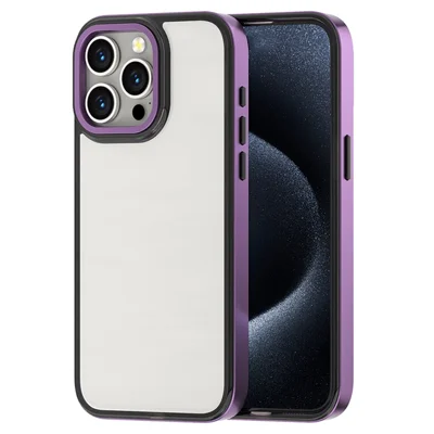 For iPhone 12 / 12 Pro Case TPU+PC Electroplating Cell Phone Cover - Purple