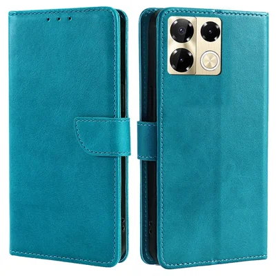For Infinix Note 40 Pro 5G Case Calf Texture Wallet Stand Leather Phone Cover - Baby Blue