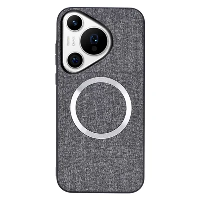 Voor Huawei Pura 70 Hoes Compatibel met MagSafe TPU+Stof Beschermhoes - Grijs
