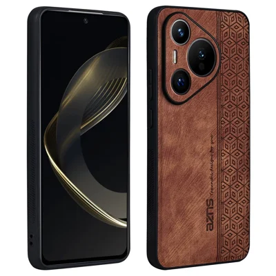 AZNS voor Huawei Pura 70 hoesje PU leer+TPU krasbestendige achterkant - Bruin