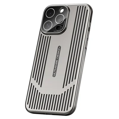 For iPhone 15 Pro Max Case Camera Lens Protection Hard PC Electroplating Phone Cover - Titanium Grey