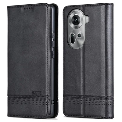 AZNS For Oppo Reno11 5G (Global) Case PU Leather Flip Stand Wallet Phone Cover - Black
