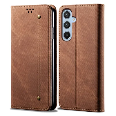 For Samsung Galaxy M55 5G / C55 5G / F55 5G Leather Case Stand Cover Mobile Accessories   Supplier - Coffee