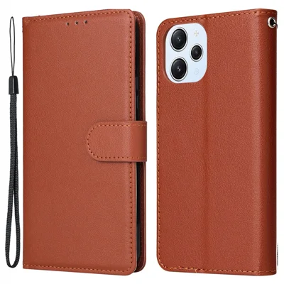 For Xiaomi Redmi 12 4G / 12 5G (Global) Case Anti-Scratch PU Leather Wallet Phone Cover - Brown