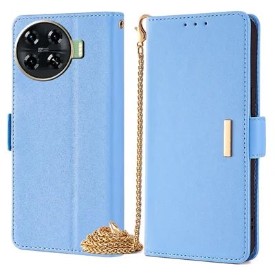 For TECNO Spark 20 Pro+ Phone Bag Crossbody Leather Wallet Case with Wallet Stand - Blue