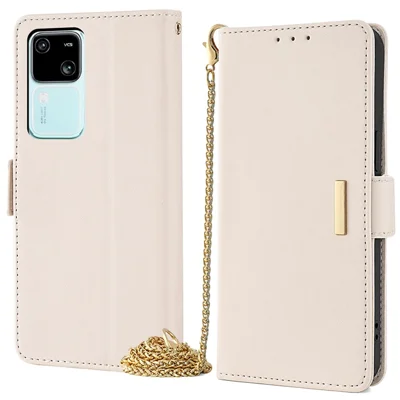 For vivo S18 5G / S18 Pro 5G Case RFID Blocking PU Leather Crossbody Wallet Phone Cover - White