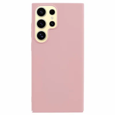 For Samsung Galaxy S24 Ultra Cell Phone Cover Skin-Touch Rubberized PC Phone Protective Shell - Pink
