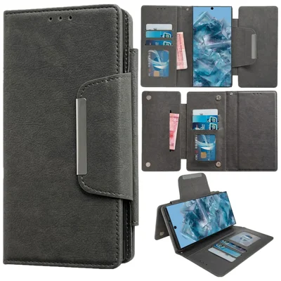 For Google Pixel 9 / Pixel 9 Pro Wallet Case Detachable 2-in-1 Design Leather Phone Stand Cover - Grey