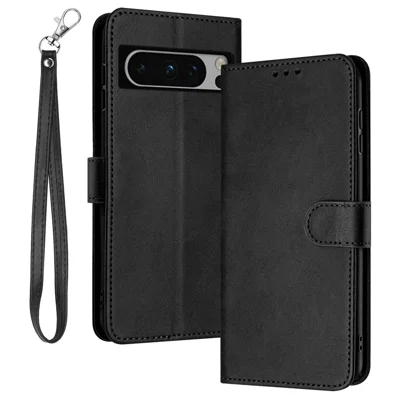 For Google Pixel 8 Pro Case Leather Drop Protection Stand Cover   Cell Phone Accessories - Black