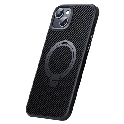 Phone Cases for iPhone 15 Plus Compatible with MagSafe Kickstand PC+TPU Phone Cover - Black