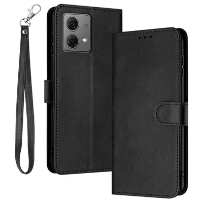 For Motorola Moto G84 5G Case Calf Texture Full Protection Phone Cover Mobile Accessories   - Black
