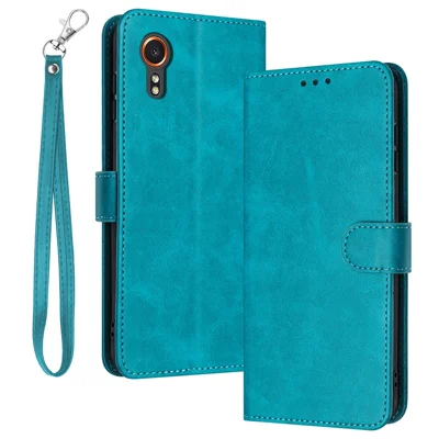 For Samsung Galaxy Xcover7 Case Solid Color Leather Stand Phone Cover Mobile Accessories Supplier - Green