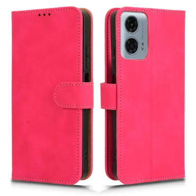 For Motorola Moto G Stylus 5G (2024) Stand Case PU Leather Wallet Phone Cover Skin-Touch Feeling - Rose