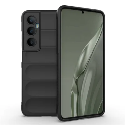 For Realme C65 4G Case Impact Resistant TPU Phone Protective Shell - Black