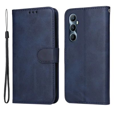 For Realme C65 4G Cell Phone Cases Magnetic Clasp   PU Leather Wallet Phone Stand Cover - Blue