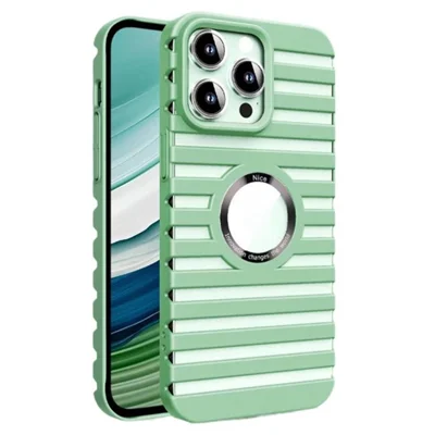 For iPhone 14 Pro Max Heat Dissipation Phone Case Compatible with Magsafe Hollow-Out PC Phone Cover - Green