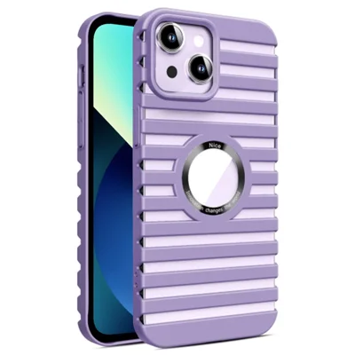 For iPhone 13 PC Phone Case Compatible with Magsafe Heat Dissipation Hollow Back Cover - Dark Purple