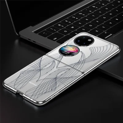 SULADA For Huawei P50 Pocket Phone Case Clear PC Laser Carving Shockproof Phone Cover - Silver