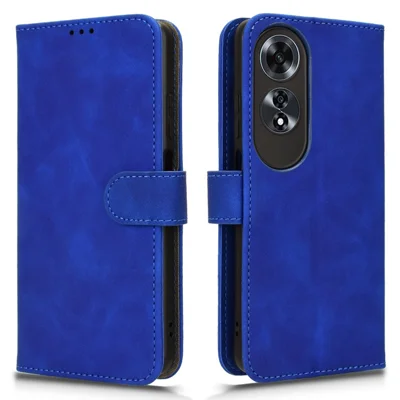 For Oppo A60 4G Case Skin-Touch Feeling PU Leather+TPU Phone Cover with Wallet - Blue