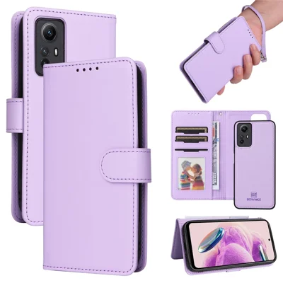 For Xiaomi Redmi Note 12S 4G Magnetic Case BETOPNICE Detachable PU Leather Phone Cover with Strap - Purple
