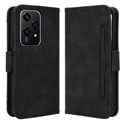 For Honor 200 Lite Leather Case Shockproof Phone Cover with Multiple Card Slots - Black