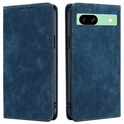 For Google Pixel 8a Wallet Case RFID Blocking Stand Leather Phone Cover - Blue