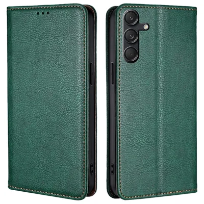 For Samsung Galaxy M55 5G / C55 5G / F55 5G Wallet Case Magnetic Auto-Absorbed Leather Phone Cover - Green