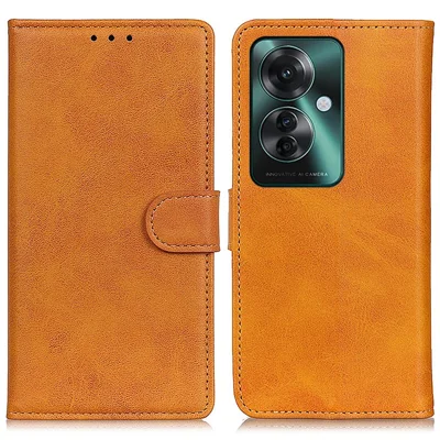 For Oppo Reno11 F 5G Mobile Phone Case   Leather Wallet Stand Cover - Brown