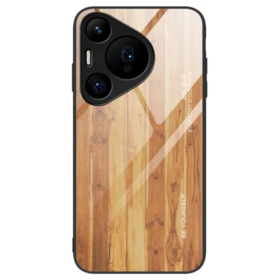 For Huawei Pura 70 Pro / Pura 70 Pro+ Tempered Glass Case TPU Frame Protective Phone Cover - Brown