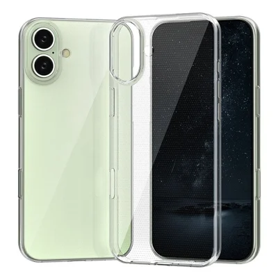 Transparante TPU-telefoonhoesje voor iPhone 16 Plus, krasbestendig mobiel hoesje