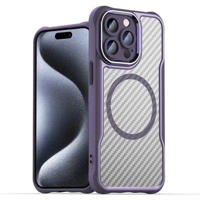 For iPhone 14 Pro Case Compatible with MagSafe TPU+PC Phone Cases   - Purple