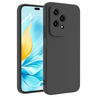 For Honor 200 Lite Case Soft TPU Matte Finish Coating Phone Cover (Precise Lens Cutouts) - Black
