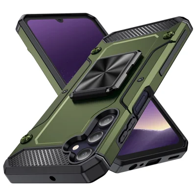 Bulk Purchasing For Samsung Galaxy A24 4G (162.1 X 77.6 X 8.3mm) Case Armor Shockproof TPU+PC Phone Cover - Army Green