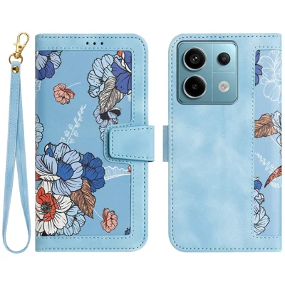 For Xiaomi Redmi Note 13 Pro 5G / Poco X6 5G Case Anti-Scratch PU Leather Phone Shell with Card Holder - Baby Blue