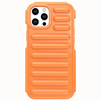 Capsule Series for iPhone 12 Pro Max Case Soft TPU Ribbed Protective Phone Cover - Orange